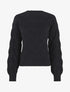Pull droit uni en maille zigzag - Noir - 1