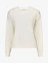 Pull uni avec broderies fleurs - Crème - 4