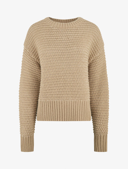 Pull à col rond irisé - Taupe - 1