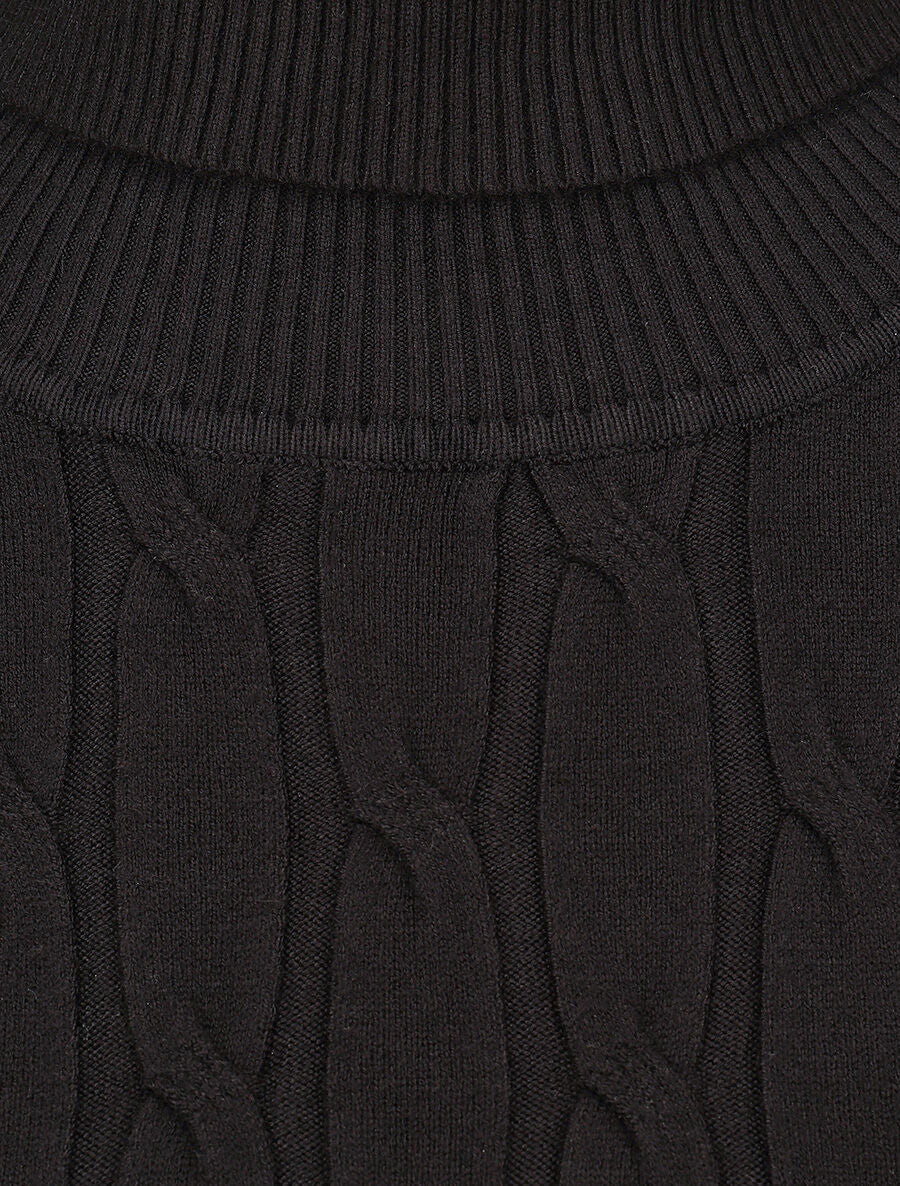 Pull fin à col roulé - Noir - 3