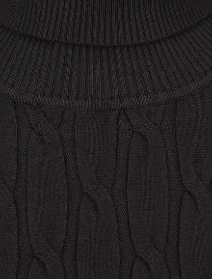 Pull fin à col roulé - Noir - 3