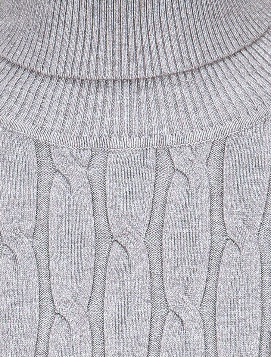 Pull fin à col roulé - Gris - 3