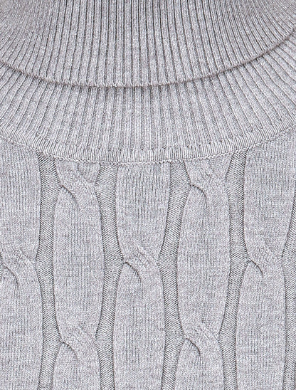 Pull fin à col roulé - Gris - 3