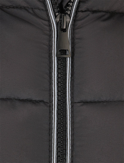 Doudoune unie à capuche amovible - Noir - 3