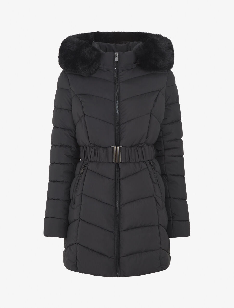 Doudoune cintrée à capuche amovible - Noir - 6