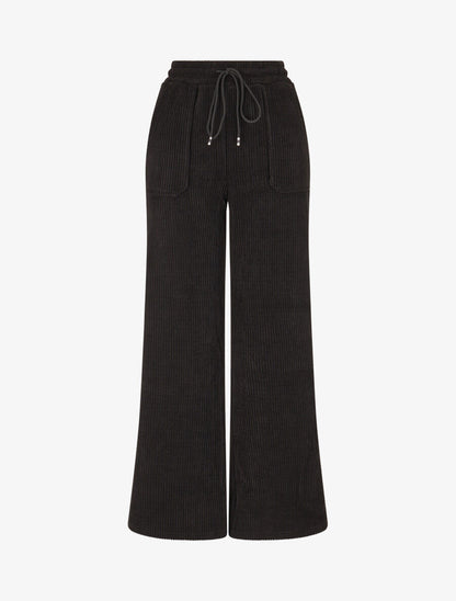 Pantalon en velours côtelé à poches plaquées - Noir - 4