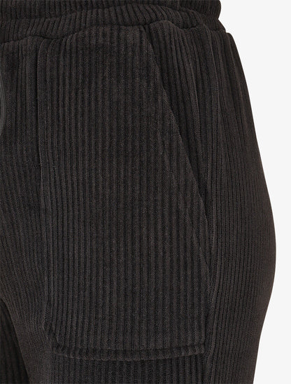 Pantalon en velours côtelé à poches plaquées - Noir - 3