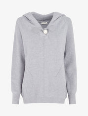 Pull côtelé à capuche - Gris - 4