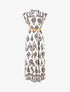 Robe longue imprimé cachemire fantaisie - Marine/écru - 4