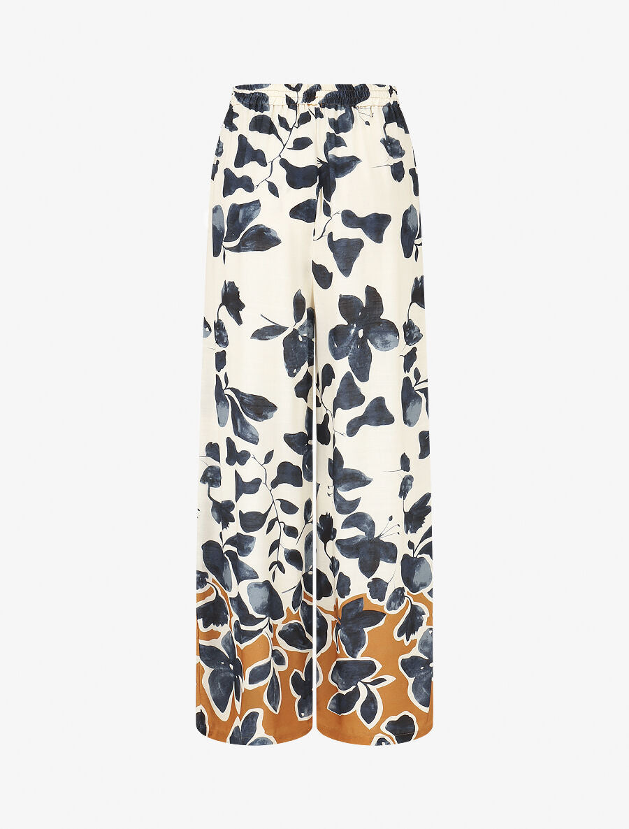 Ensemble chemise et pantalon imprimé floral - Marine - 6