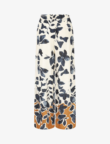 Ensemble chemise et pantalon imprimé floral - Marine - 6