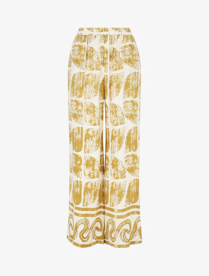 Ensemble chemise et pantalon imprimé fantaisie - Moutarde - 6