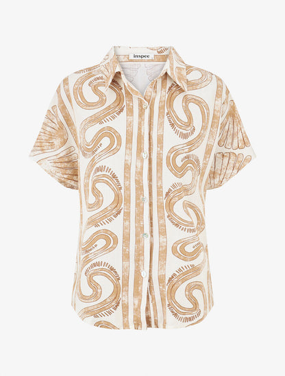 Ensemble chemise et pantalon imprimé fantaisie - Beige - 3