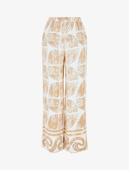 Ensemble chemise et pantalon imprimé fantaisie - Beige - 7