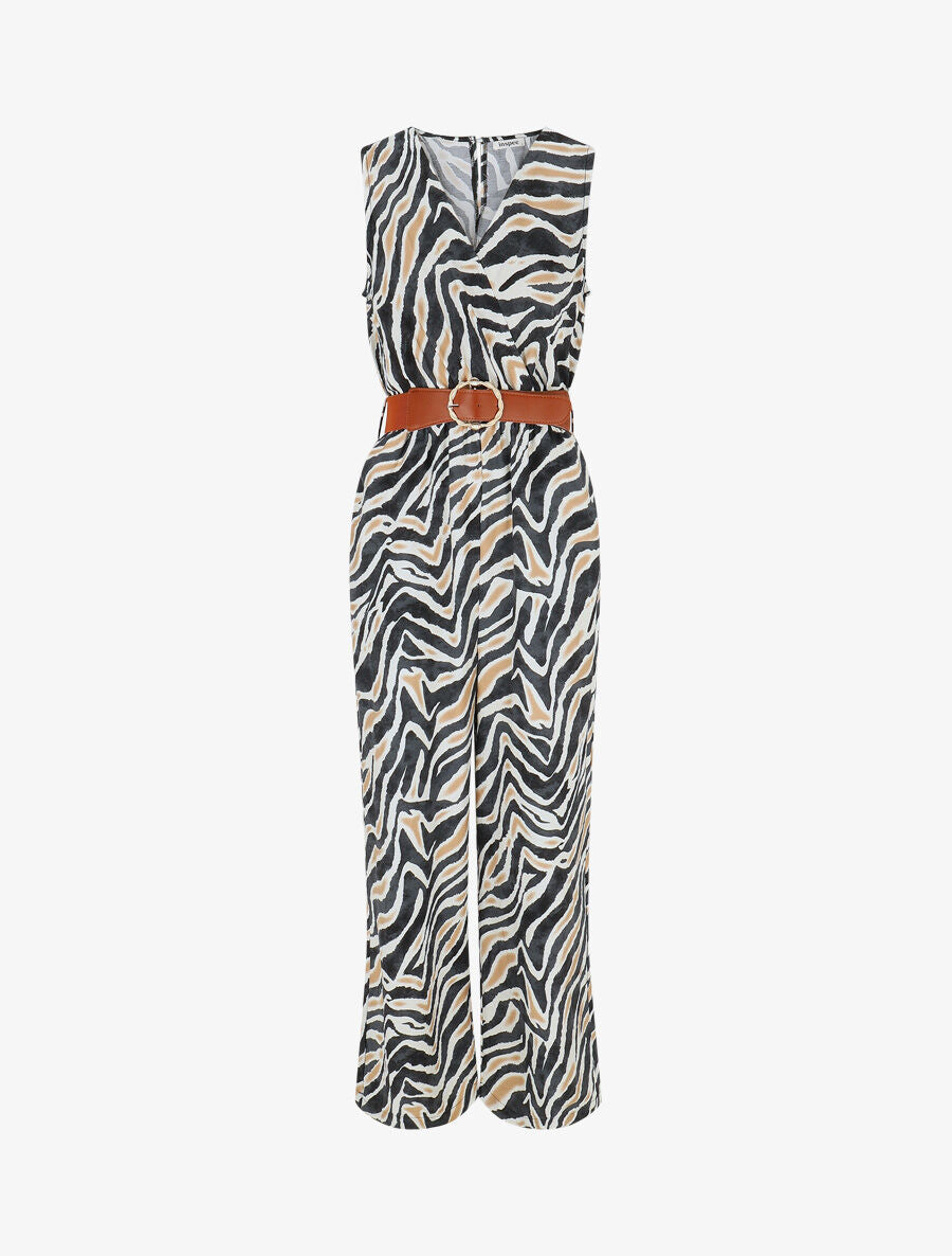 Combinaison sans manches imprimé graphique - Noir - 4