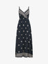 Robe longue à fines bretelles à imprimé fantaisie - Marine - 4