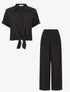 Ensemble top à nouer et pantalon - Noir - 7