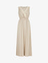Robe longue sans manches unie col à pompons - Beige - 1