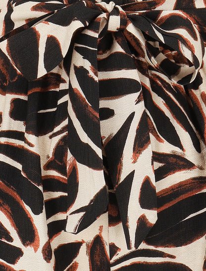 Short paper bag imprimé abstrait - Marron - 3