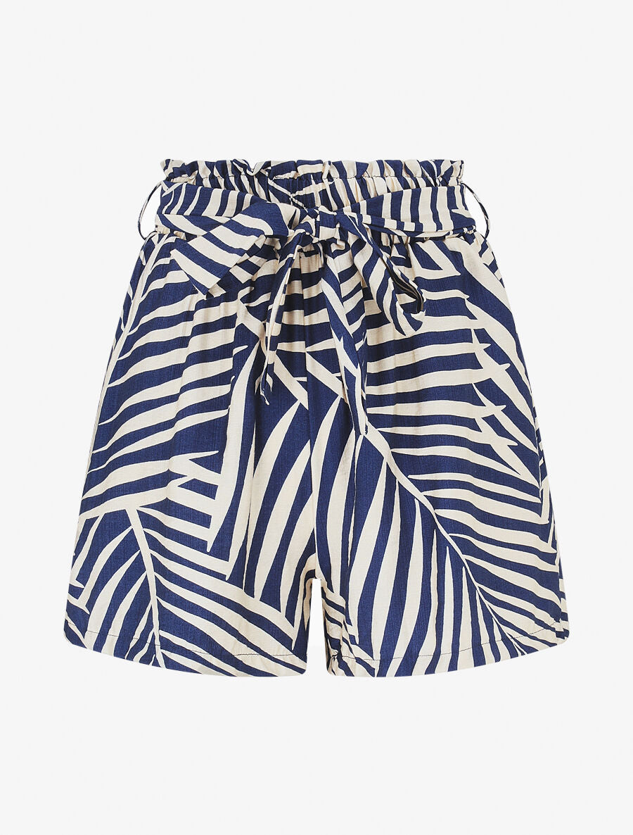 Short paper bag imprimé tropical - Marine - 1