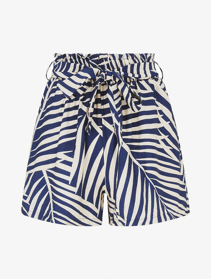 Short paper bag imprimé tropical - Marine - 1