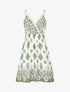 Robe mi-longue à bretelles imprimé floral - Kaki - 1