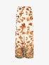Pantalon droit taille haute imprimé floral - Marron - 1