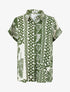 Chemise ample manches courtes imprimé tropical - Kaki - 1