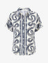 Chemise ample manches courtes imprimé fantaisie - Marine - 1