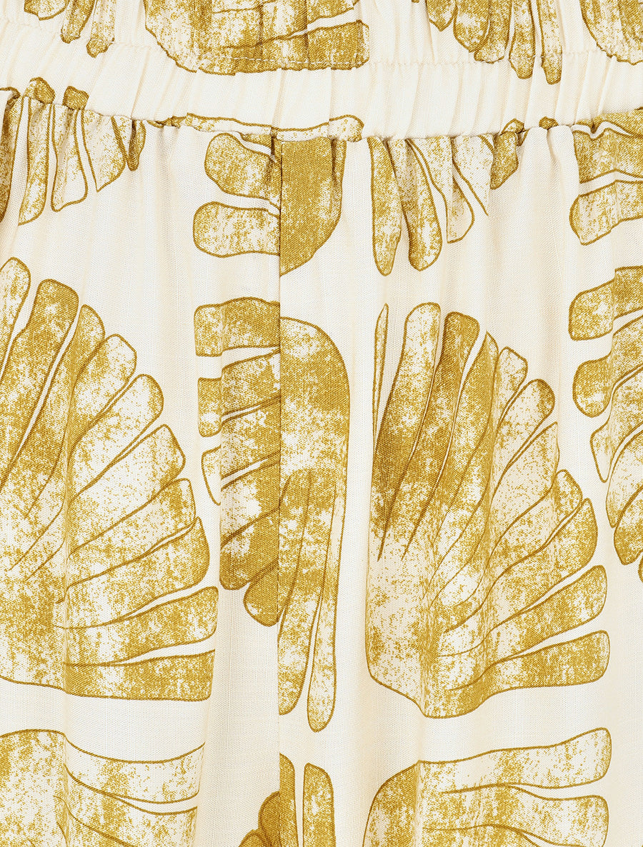 Pantalon droit taille haute imprimé fantaisie - Jaune - 3