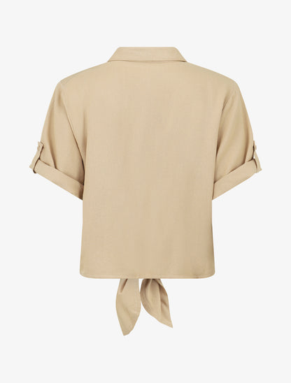 Top uni à nouer - Beige - 2