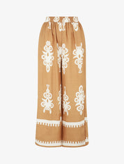 Pantalon droit imprimé ikat - Camel - 1
