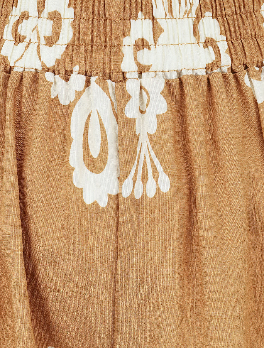 Pantalon droit imprimé ikat - Camel - 3