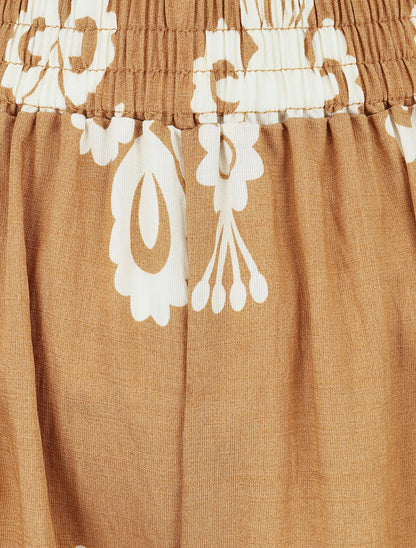 Pantalon droit imprimé ikat - Camel - 3