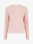 Pull droit à col rond en maille tressée - Rose - 1