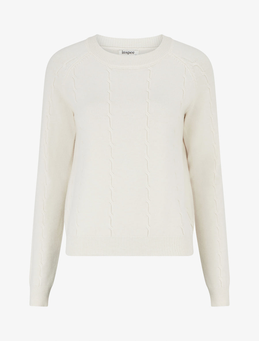 Pull en maille stylisée coupe droite - Écru - 1