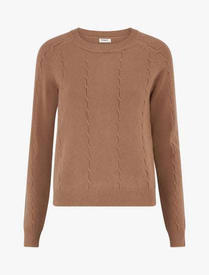 Pull en maille stylisée coupe droite - Camel - 1