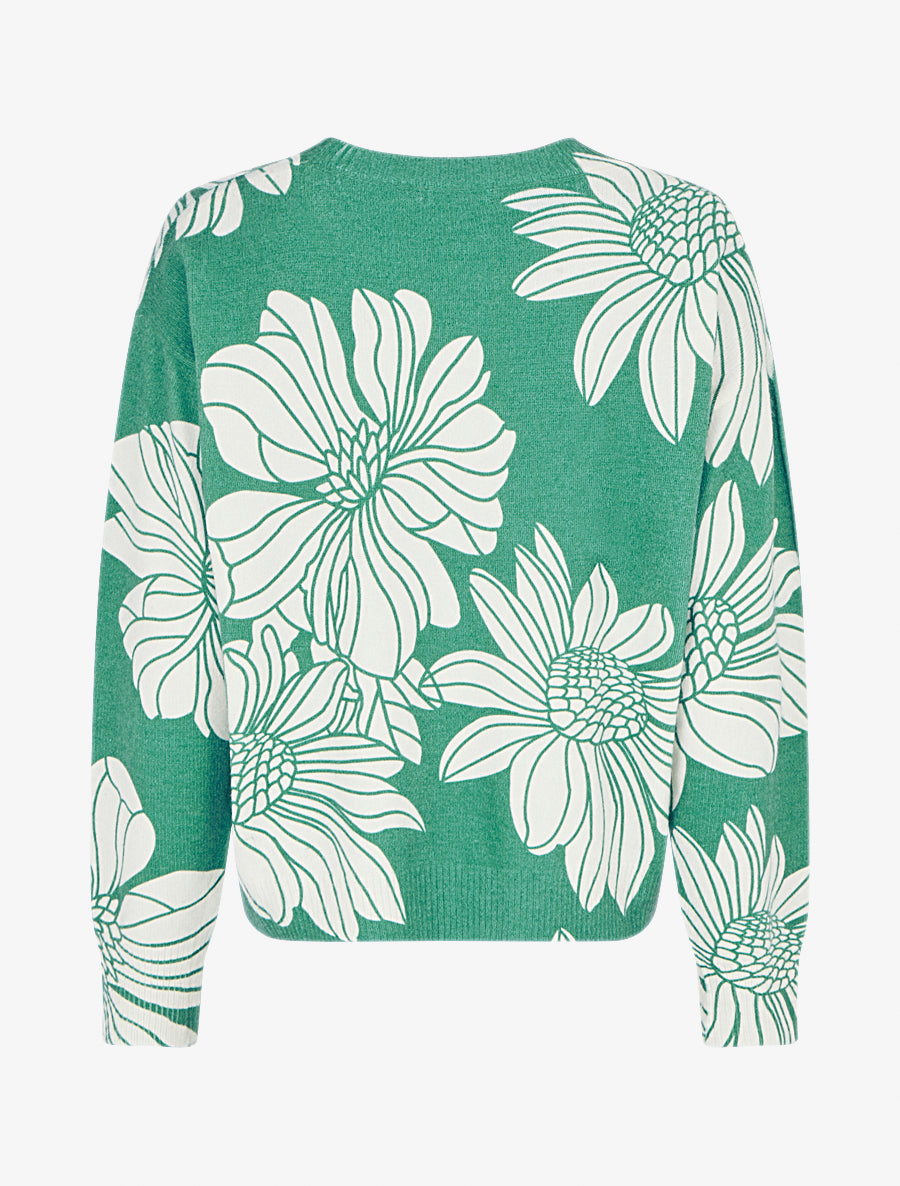 Pull à imprimé floral - Vert - 2
