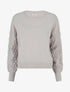 Pull droit à manches longues texturées - Taupe clair - 1