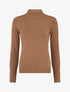 Pull fin uni à col montant - Camel - 1