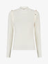 Pull uni à boutons décoratifs - Crème - 1