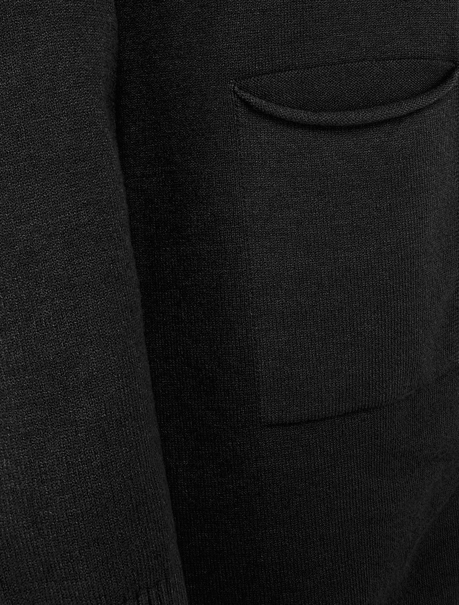 Gilet long uni à capuche - Noir - 3
