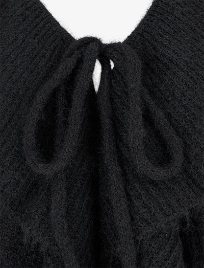 Gilet uni en maille - Noir - 3