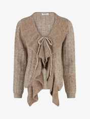 Gilet uni en maille - Camel - 1