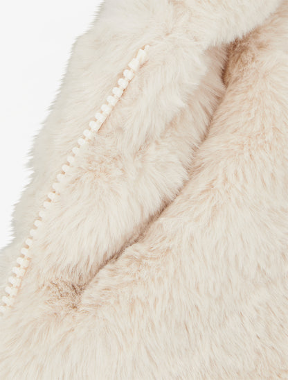 Veste sans manches en fausse fourrure - Écru - 3