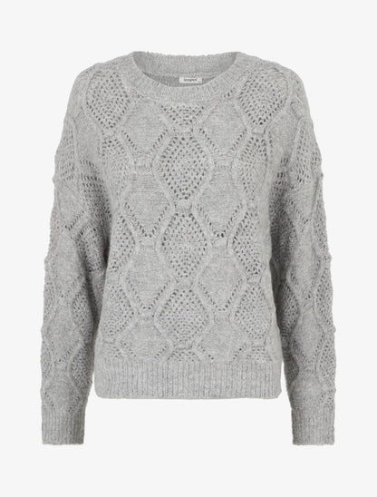 Pull duveteux oversize - Gris - 1