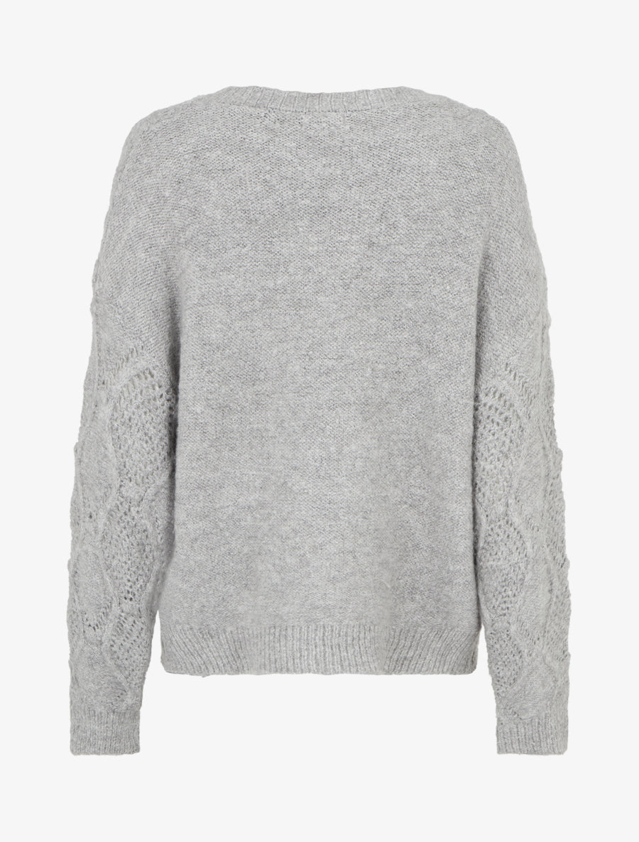 Pull duveteux oversize - Gris - 2