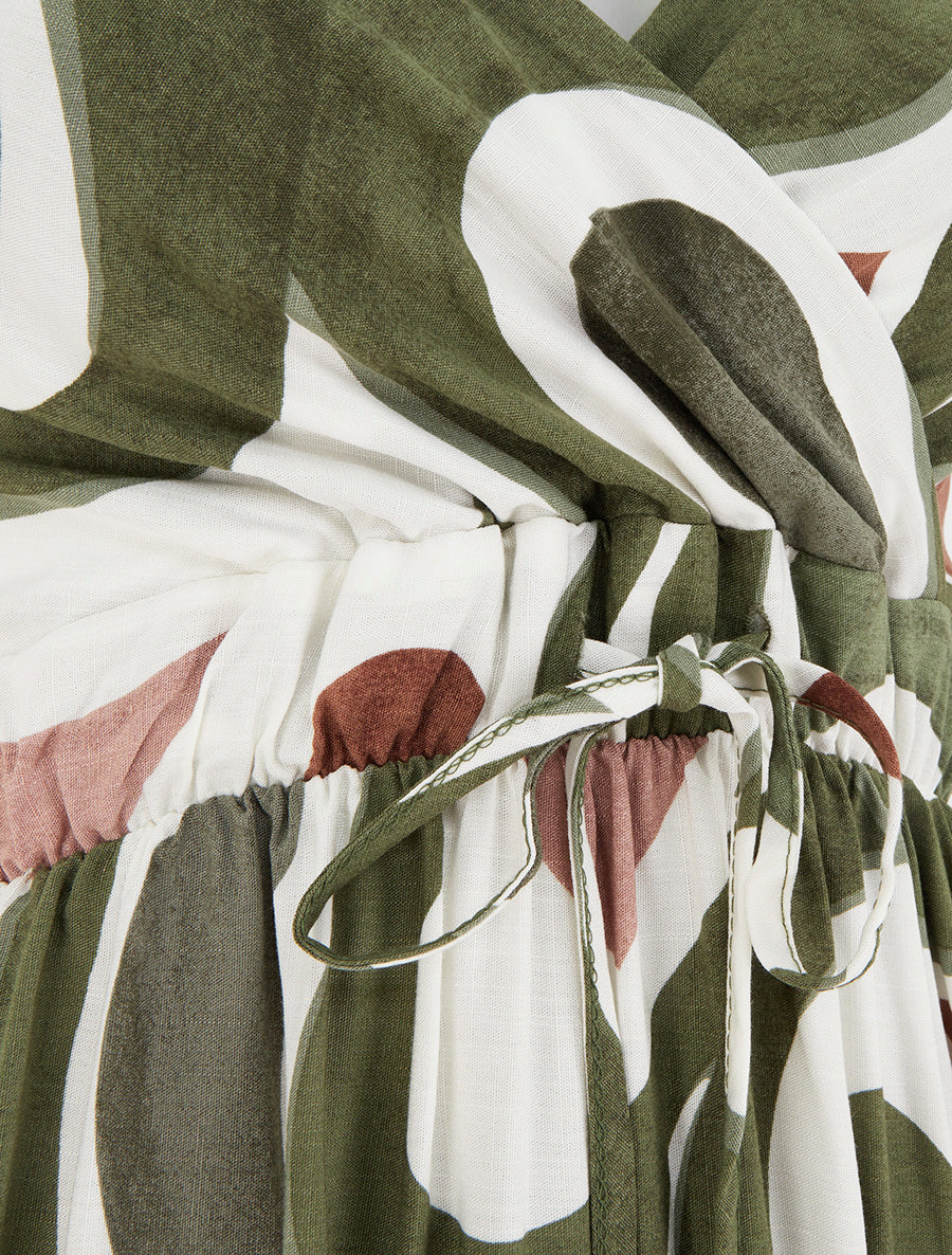 Robe longue imprimé fantaisie - Kaki - 3