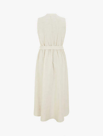 Robe longue unie effet lin - Beige - 2