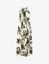 Robe imprimé feuilles à bretelles en cordelettes - Kaki - 1